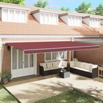 vidaXL Auvent rétractable automatique bordeaux 600x300 cm
