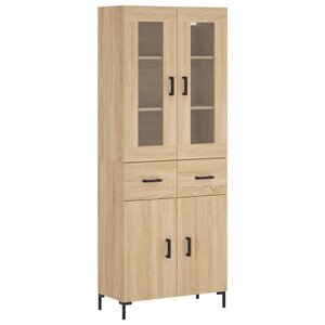 vidaXL Buffet haut Chêne sonoma 69 5x34x180 cm Bois d'ingénierie
