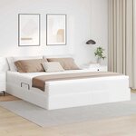 vidaXL Lit avec rangement et matelas avec matelas Blanc 180 x 200 cm