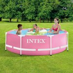 INTEX Piscine hors-sol avec cadre en métal 244 x 76 cm Rond pour Rose