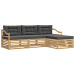 vidaXL Ensemble de canapés d'extérieur 4 pc Blanc et anthracite