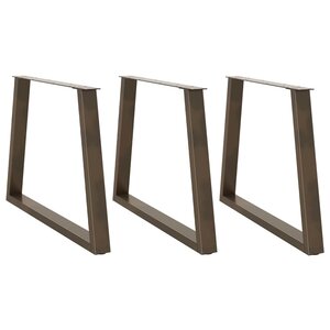 vidaXL Pieds de table à manger en forme de V  3 pièces  acier naturel  100 x (72-73 3) cm