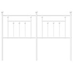 vidaXL Tête de lit métal blanc 150 cm