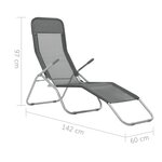 vidaXL Chaises longues pliables 2 Pièces Textilène Anthracite