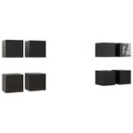 vidaXL Meubles TV muraux 8 Pièces Noir brillant 30 5x30x30 cm