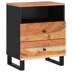 vidaXL Table de chevet 50x33x62cm Bois d'acacia solide et d'ingénierie