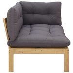 vidaXL Unité de canapé d'angle Acacia Clair et Gris Foncé
