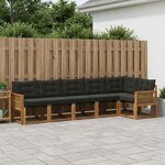 vidaXL Ensemble de canapés d'extérieur 6 Pièces Naturel et noir