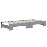 vidaXL Lit de jour avec gigogne et tiroirs gris clair 80x200 cm tissu