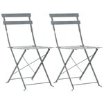 vidaXL Mobilier de bistro 3 Pièces Acier Gris