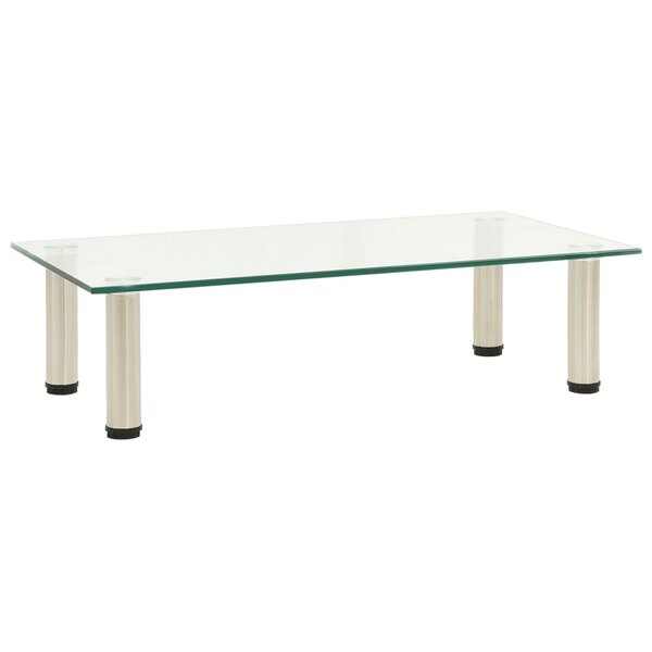322763 vidaXL TV Stand Transparent 60x35x17 cm Tempered Glass