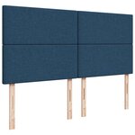 vidaXL Sommier à lattes de lit avec matelas Bleu 200x200 cm Tissu