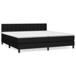 vidaXL Sommier à lattes de lit avec matelas Noir 200x200 cm Tissu