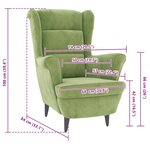 vidaXL Fauteuil vert clair velours
