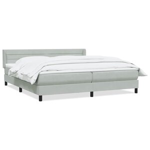 vidaXL Sommier à lattes de lit et matelas gris clair 180x210cm velours