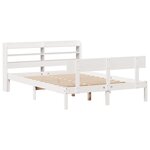 vidaXL Cadre de lit sans matelas blanc 140x200 cm bois de pin massif