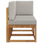 vidaXL Canapé d’extérieur milieu et coin 2 Pièce Gris Naturel et Clair