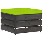 Vidaxl salon de jardin 3 pièces avec coussins bois imprégné de gris