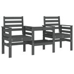 vidaXL Banc de jardin avec table 2 places gris bois massif de pin