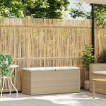 vidaXL Banc de jardin avec coussin beige 110x40x44 cm résine tressée