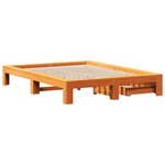 vidaXL Cadre de lit sans matelas cire marron 150x200cm bois pin massif