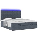 VidaXL Cadre de lit ottoman avec matelas gris foncé 180x200cm velours