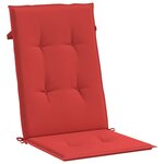 vidaXL Coussins de chaise de jardin dossier haut lot de 6 rouge tissu