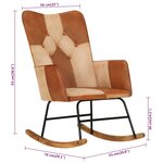 vidaXL Chaise à bascule Marron Cuir véritable et toile
