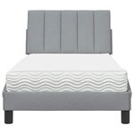 vidaXL Lit avec matelas gris clair 90x190 cm tissu