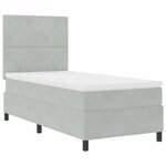 vidaXL Lit à ressorts avec matelas Gris clair 90 x 200 cm Velours