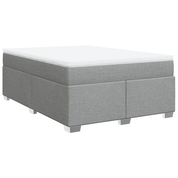 vidaXL Sommier à lattes de lit avec matelas Gris clair 160x200cm Tissu