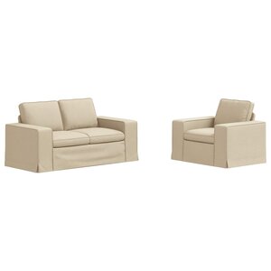 vidaXL Canapé 2 Pièces Crème 182 x 80 x 82 cm tissu