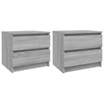 vidaXL Tables de chevet 2 Pièces Sonoma gris 50x39x43 5cm Bois ingénierie