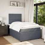 vidaXL Sommier à lattes de lit et matelas Gris foncé 120x200cm Velours