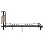 vidaXL Cadre de lit en métal sans matelas chêne fumé 200x200 cm