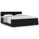 VidaXL Cadre de lit ottoman avec matelas noir 160x200 cm velours