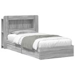 vidaXL Cadre de lit avec rangement avec tiroir Sonoma gris 90 x 200 cm
