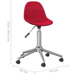 vidaXL Chaises pivotantes à manger lot de 2 rouge bordeaux tissu