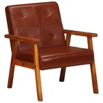 vidaXL Fauteuil marron cuir véritable