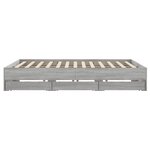 vidaXL Cadre de lit avec tiroirs sans matelas sonoma gris 200x200 cm