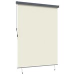vidaXL Store Roulant Extérieur Rayé Réglable Crème 200 x 250 cm tissu