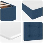 vidaXL Lit de rangement LED avec matelas Bleu 200 x 200 cm Tissu