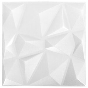 vidaXL Panneaux muraux 3D 24 Pièces 50x50 cm Blanc diamant 6 m²
