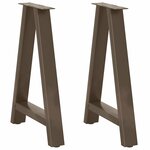 vidaXL Pieds de table à manger en forme de A  2 pièces  60 x (72-73) cm  acier
