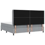 vidaXL Lit à ressorts avec matelas Gris clair 200x200 cm  tissu