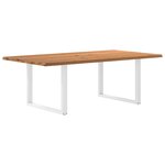 vidaXL Table à manger et bord naturel bois massif chêne rectangulaire