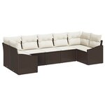 vidaXL Ensemble de salle à manger pour jardin 7 Pièces Marron et Crème
