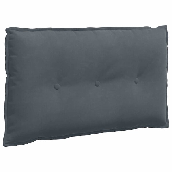 vidaXL Coussin de Dos Gris foncé 80 x 50 cm Tissu en velours côtelé