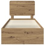 vidaXL Cadre de lit Chêne artisan 75 x 190 cm Pin massif