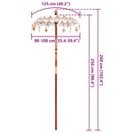 vidaXL Parasol balinais Crème 95 x 95 x 260 cm